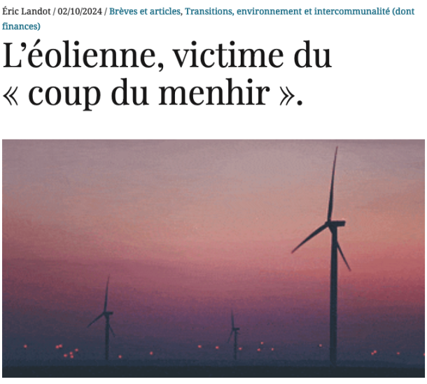 L'éolienne victime du coup du menhir 