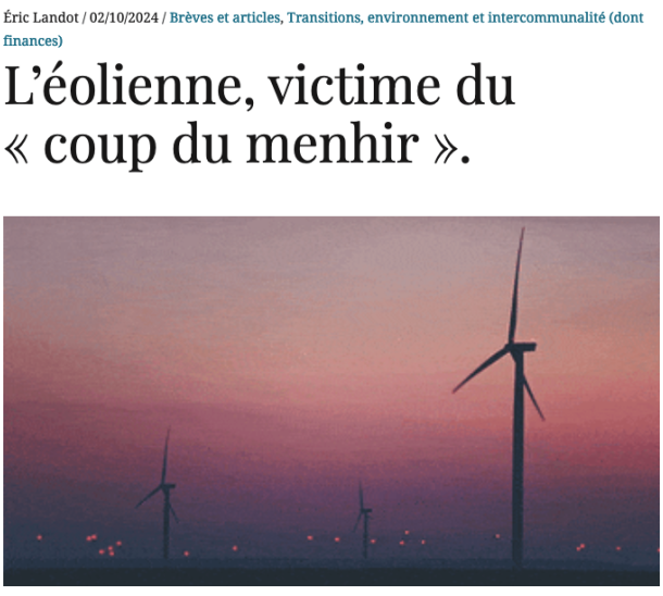L'éolienne victime du coup du menhir