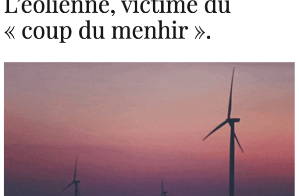 L'éolienne victime du coup du menhir 